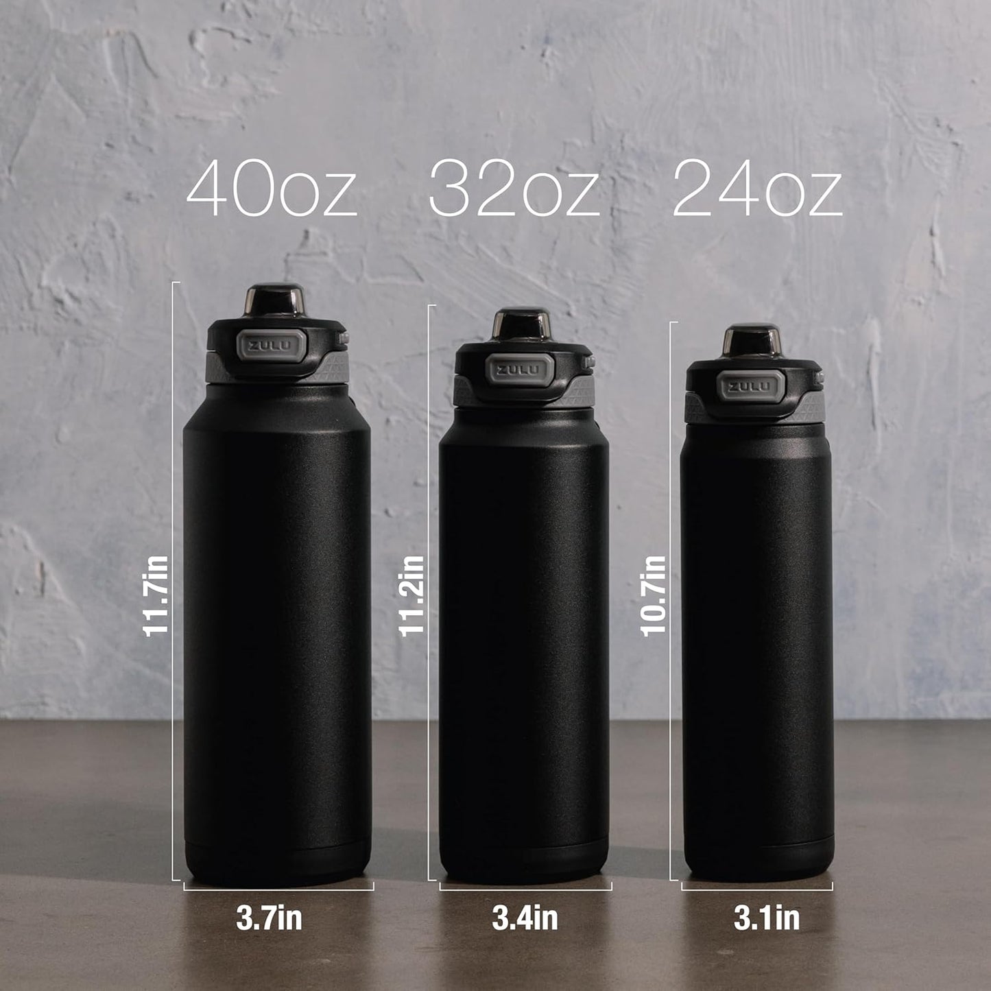 ZULU Powerfill Pro 24oz Stainless Steel Water Bottle with Quick Fill Lid, Triple Walled Vacuum Insulated Metal, Leak Proof Locking Lid, Sip and Chug, Reusable BPA Free, High Tide - Roamly