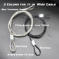 10 pcs 20 inch (50cm) 3mm Thickness Stainless Steel Wire Cable with Loops Vinyl Cover Coated Short Rope Lanyard Lock Safety Tether Chains, Black