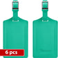 Travelambo Luggage Tags for Suitcases Faux Leather Privacy Protection 6 Pack Bag Tags Travel Accessories Essential, Blooming Green