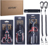 Goture Fishing Tool Kit,Fishing Pliers,Fillet Knife with Sheath,Fish Lip Gripper,Fish Hook Remover,Lanyard,Line Scissors,Sharpener,Stainless Steel Soap,Saltwater Gear Kit,Red/Pink,Gifts for Men/Women