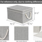 StorageWorks Storage Bins with Lids, Decorative Storage Boxes with Lid and Soft Rope Handles, Foldable Storage Baskets for Closet, Shelves, Stackable, 3-Pack, Gray, Large