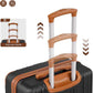 Coolife Luggage, Suitcase with Durable and Lightweight, Checked Luggage with ABS Hardshell, Dual Spinner Wheels, TSA Lock, and YKK Zipper (apricot black, M(24in))