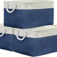 TheWarmHome Organization and Storage Basket for Organizing - X Large 3 Pack 17.7L×13.8W×9.8H in Collapsible Storage Bin for Shelves, Basket for Gifts Empty Toys Organizer Gift (White & Jean Blus)