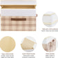 TYEERS Collapsible Storage Bins with Lids, Patchwork Design, Washable, Fabric Storage Boxes, 14.9x9.8x9.8 inches, 3 Pack, Camel Tan