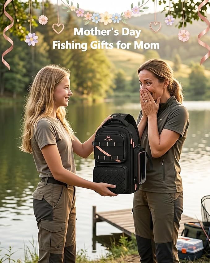 MATEIN Fishing Sling Bag with Lure Rod Holder & Phone Pouch, Waterproof 3600 Tackle box Backpack with Removable Bait Binder