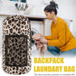 Laundry Bag Backpack, 2PCS Extra Large Travel Laundry Bag with Mesh Pocket & Adjustable Shoulder Straps,Dirty Clothes Travel Bag for College Students Dorm,Apartment(Leopard Print)