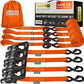 AUGO Heavy Duty Ratchet Straps & Soft Loops – Pack of 4 Extra Strong 1.5” by 15’ Ratchet Straps w/S-Hook Safety Latches & 4 Soft Loop Tie Downs – 4400Lb Break Strength for Motorcycles, ATVs, Etc.