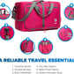 Bago Foldable Duffel Bags for Traveling Women & Men - 40L Sports Packable Duffle Bag for Travel with Shoe Compartment - Water Repellant, Heavy Duty, Lightweight Folding & Collapsible (Pink) - Roamly