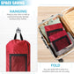 Portable Laundry Bag Backpack with Adjustable Straps, Drawstring Closure & Mesh Pocket - Perfect for College, Apartments, Camping (Red)