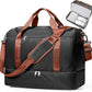 Travel Duffel Bag for Women, Carry-on Overnight Weekender Bags with Wet Pocket, For Spirit Airlines 18x14x8 Personal Item Bag,Small,Black & Brown