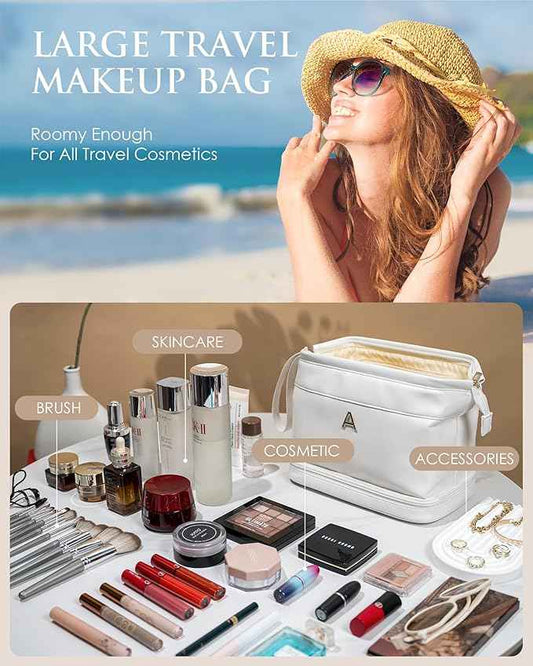 Birthday Gifts for Girls, Women Makeup Bags, Things For Teen Girls Cosmetic Bag with Makeup Brush Organizer,Toiletry Bag, Gifts for Girlfriend Friends Female Mom Sister Cute Toiletry Bag