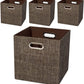 Storage Bins Cube Containers Boxes,Thick and Heavy Duty Fabric Drawers, 11×11 inch- Set of 4,Brown