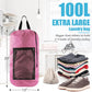 Laundry Bag Backpack, Extra Large Travel Laundry Bag with Mesh Pocket & Adjustable Shoulder Straps,Dirty Clothes Travel Bag for College Students Dorm,Apartment(Pink)