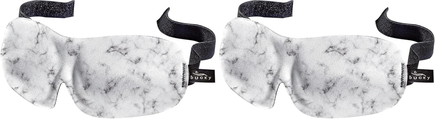 Bucky 40 Blinks No Pressure Printed Eye Mask for Travel & Sleep, Marble, One Size (Pack of 2)