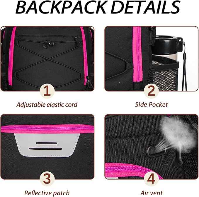 LARIPOP Basketball Bag, Sports Backpack with Ball Holder & Shoe Compartment, Water Resistant Gym Bag for Soccer Volleyball Travel