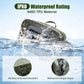 Goture Waterproof Fishing Waist Pack, IPX8 840D TPU Large Tackle Bag with Rod Holder, Airtight Zipper Closure, Fly Fishing Bag with Adjustable Waist Strap, Sling Fanny Pack with 30pcs Flies, Fly Box