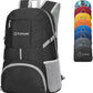 ZOMAKE Lightweight Packable Backpack 35L, Light Foldable Backpacks Water Resistant Collapsible Hiking Bag, Compact Folding Day Pack for Travel Camping(Black) - Roamly