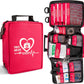 First Aid Kit, Trauma First Aid Kits with Labelled Compartments Molle System, Professional Emergency Kits for Home, Office, Car, Outdoor, Hiking, Travel, Camping