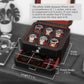 ROTHWELL 6 Slot Leather Watch Box with Valet Drawer - Luxury Watch Case Display Organizer, Microsuede Liner, Locking Mens Jewelry Watches Holder, Men's Storage Boxes Holder Large Glass Top (Black/Red)