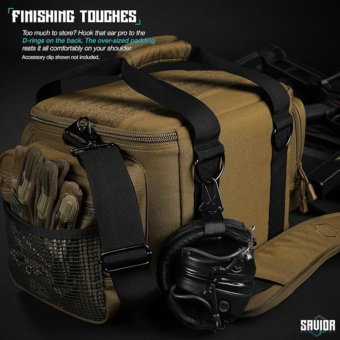 Savior Equipment Specialist Series Tactical Triple Pistol Shooting Range Hunting Duffle Bag Gun Carrying Case, Rigid Compartment Frame, Lockable Zippers