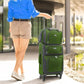 U.S. Traveler Lightweight Rolling 20" Carry On Luggage Softside Suitcase, Green, 4 Wheel