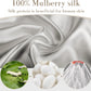 100% Mulberry Silk Sleep Mask Eye Mask for Women Man with Adjustable Band, for Side Sleeper Blackout Sleep Mask for Travel Rest and Office (Gray)