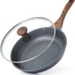 SENSARTE Nonstick Frying Pan Skillet with Lid, Omelet Pan with Cover, Healthy Egg Pan Chef's Pan, Kitchen Cooking Pan, Free of Intentionally Added PFOA (9.5inch + Glass Lid)