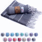Oversized Sand Resistant Prewashed Turkish Cotton Quick Drying, Compact, Lightweight Beach, Bath, Pool, Gym, Yoga Towel - 40x71