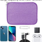 Electronics Organizer - Travel Cable Organizer Bag, Water Resistant Double Layers Pouch for Cord, iPhone, iPad Mini - Gift for Men Electronic Accessories Storage Case with 5 Cable Ties, Purple