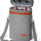 2 Bottle Wine Bag Wine Cooler Carrier Wine Gift Tote Bag, Leakproof & Insulated Bottle Bags for Travel, BYOB, Beach, Dinner, Party, Christmas Gifts for Wines Lovers Women Men - Gray