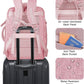 Carry On Backpack, 55L Extra Large Travel Backpack for Men & Women, Expandable Big Capacity For Airplanes, Travel Gifts for Men Women, Fits 18.4 Inch Laptop, Luggage Suitcase Daypack Bag, Pink