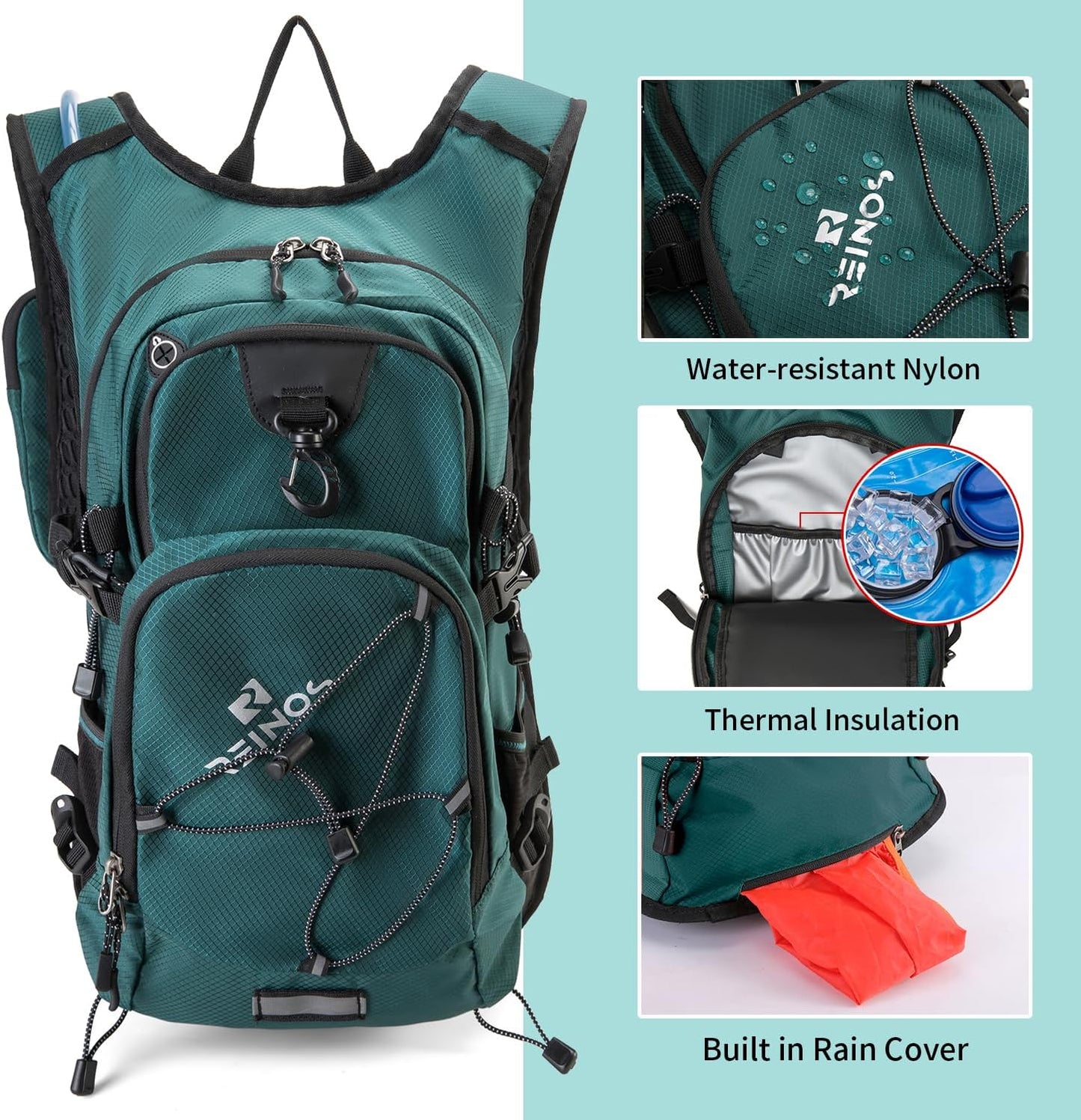 Hydration Backpack Pack with 2L Water Bladder 18L Hiking Backpack Women Men Lightweight Hydropack Insulated Daypack for Biking, Running, Festival - Roamly