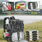 MATEIN Fishing Backpack with 4 Tackle Boxes, Fishing Bag with Rod Holder & Safety Compass & Cooler, Gifts for Fishermen