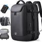 Vacuum Backpack Travel with Pump, 40L Expandable Carry on Compression Backpack Flight Approved for Women Men Fit 17 Inch Laptop with USB Charging Port Business Weekender