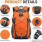 40L Hiking Backpack Lightweight Daypack Waterproof Travel Camping Backpack for Men Women Sport Packable - Roamly
