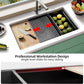 33 Inch Undermount Kitchen Sink Stainless Steel, 33x19 Undermount Workstation Sink Single Bowl Commercial 16 Gauge Stainless Steel Kitchen Black