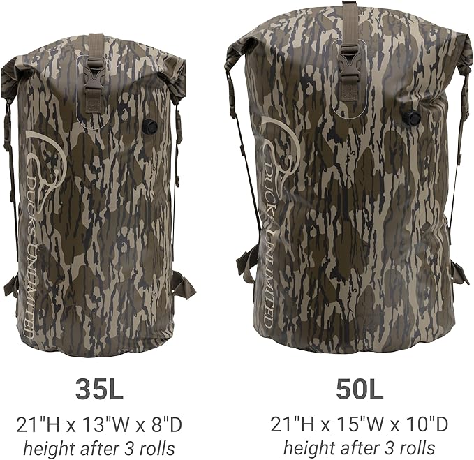 ALPS OutdoorZ Ducks Unlimited Guardian Backpack Dry Bag, 50L - Mossy Oak Original Bottomland