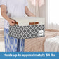 GhvyenntteS Extra Large Storage Bins with Lids, Foldable Fabric Storage Boxes with Lids and 3 Handles, Storage Baskets with Label for Home Office (3 Pack, White&Lattice Grey, 15.75x11.8x10.2)