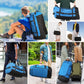 Vomgomfom 86L Collapsible Wheeled Luggage With Removable Backpack Straps,Waterproof Rolling Duffle Bag with Quilted Base,No Telescope Handle,Blue - Roamly