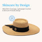 Wide Brim Sun Hat – UPF 50 Sun Protection Hat, Lightweight & Adjustable Hat, Esthetician-Designed Sun Hats for Women UV Protection, Stylish Beach & Gardening Hat Beige