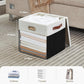 Fabric Storage Cubes with Clear Windows and Lids 11'' Foldable Storage Bins with 3 Handles, Decorative Storage Boxes for Home, Bedroom, Closet, Office (Balck & White)
