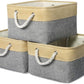 TheWarmHome Fabric Storage Bins Baskets for Organizing, Large Sturdy Storage Basket W/Handles, Decorative Foldable Storage Baskets for Shelves Closet Nursery Toy (Large - 3 Pack 15.7L×11.8W×8.3H)