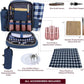 Truvelli Picnic Backpack for 4 with Blanket – 12-in-1 Insulated Picnic Basket Backpack Set with‬ Wine Holder, Cheese Board & Cutlery – Premium Picnic Back Pack for Family & Group‬ Adventures, Blue