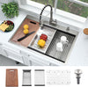 33x19 Drop In Kitchen Sink Workstation-Bokaiya Stainless Steel Kitchen Sinks Drop In 33 Inch Deep Workstation Top Mount 16 Gauge Single Bowl Drop In Sink Kitchen with Cutting Board