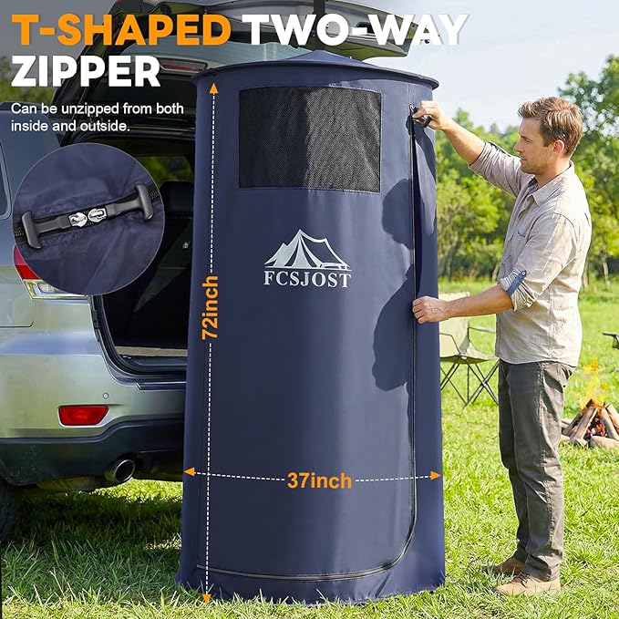 Portable Changing Tent, Easy Set-up Shower Tent for SUV with Suction Cups and Buckles, Instant Privacy Dressing Room with Carry Bag for Camping, Shower, Beach and Toilet Stall