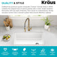 KRAUS Forteza 32-inch Granite Undermount Single Bowl White Kitchen Sink, KGU-55WHITE