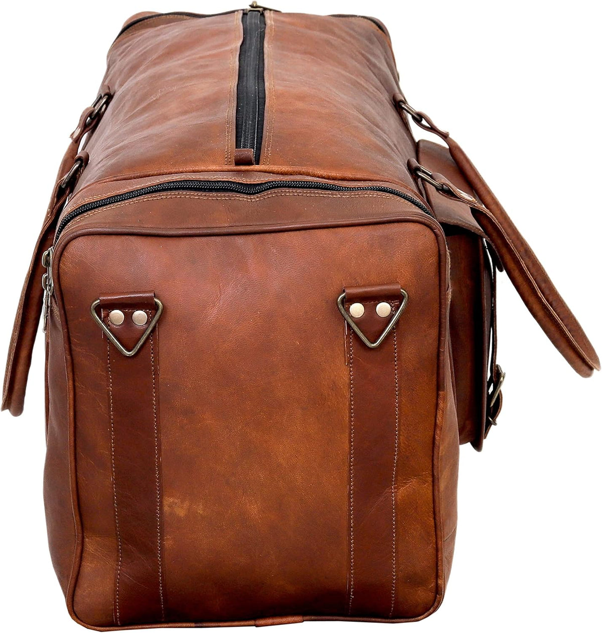 Leather 24 Inch Luggage Handmade Duffel Bag Carryall Weekender Travel Overnight Gym Sports Carry On Duffel Bag For Men And Women - Roamly