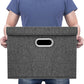 TYEERS Large Storage Bins with Lids, Collapsible, Washable, Fabric Storage Boxes for Organizing, 17.3x11.8x11.4 inches, 2 Pack, Black