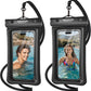 NEPHI IPX8 Floating Waterproof Phone Pouch 2 Pack-Up to 8.0"，Floating Phone Case for iPhone Andriod, Dry Bags for Vacation Beach Pool Kayak Cruise Travel Essentials (Black Black 2 Pack)