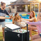 VINGLI 80 Quart Wagon Rolling Cooler Ice Chest, w/Long Handle and 10" Wheels, Portable Beach Patio Party Bar Cold Drink Beverage, Outdoor Park Cart on Wheels